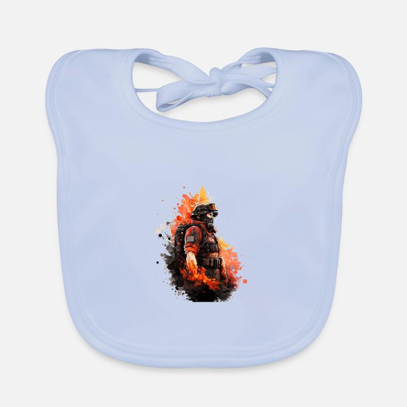 Helden in Uniform: Feuerwehrmann Baby Bio-Lätzchen