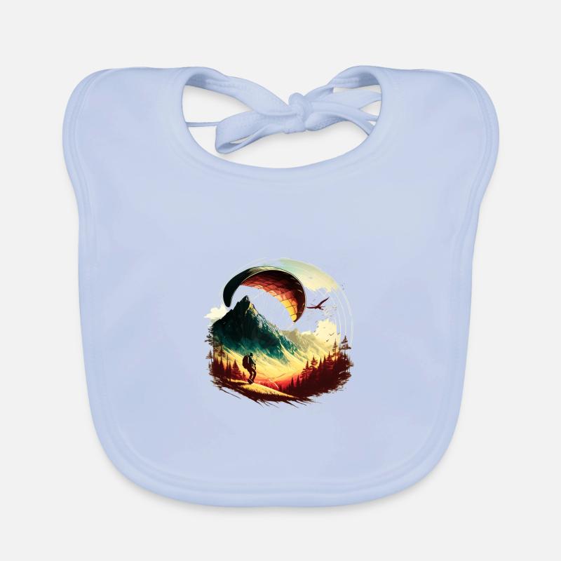 High above the clouds, cool paraglider Organic Baby Bibs