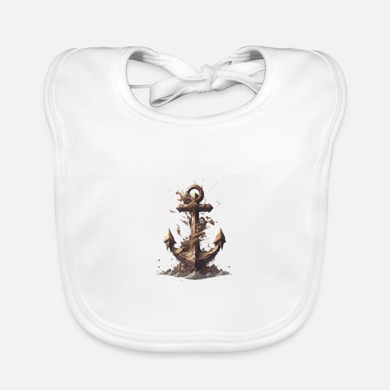 nautischer Anker Baby Bio-Lätzchen