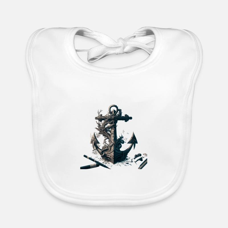 Cool, ancre maritime dans le look de navire Bavoir bio Bébé