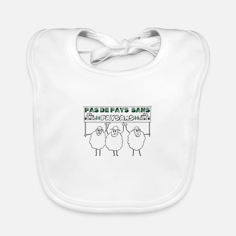 Pas de pays sans paysans - Bavoir bio Bébé - blanc
