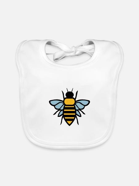 abeille - Bavoir bio Bébé - blanc