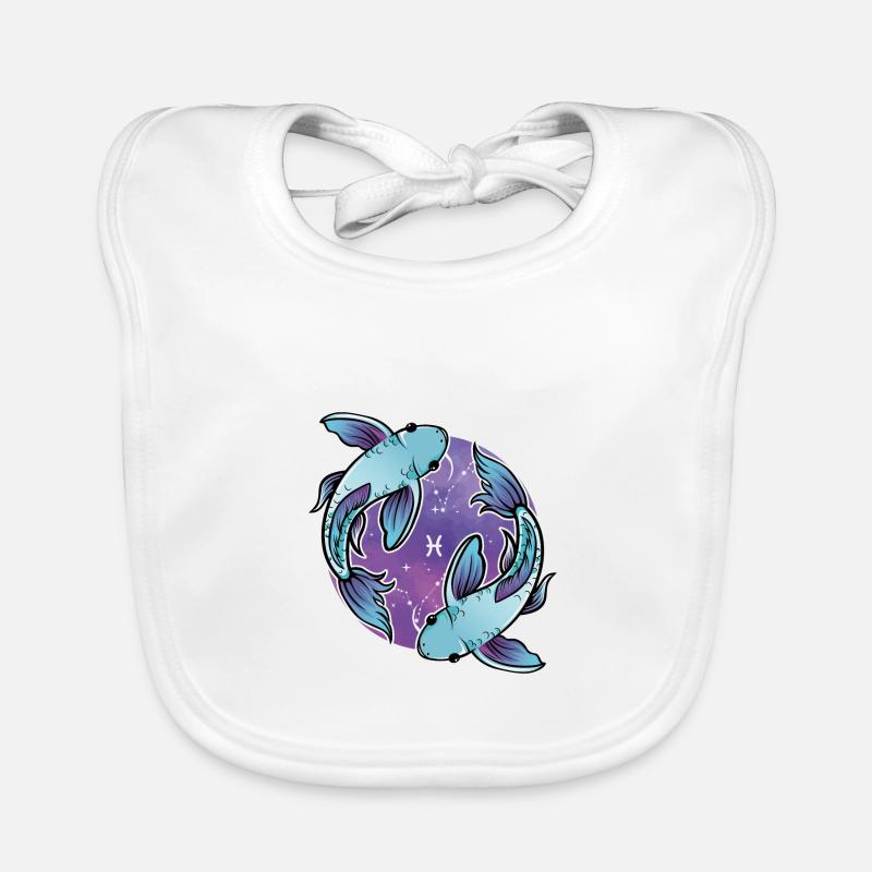 Zodiac sign fish Organic Baby Bibs