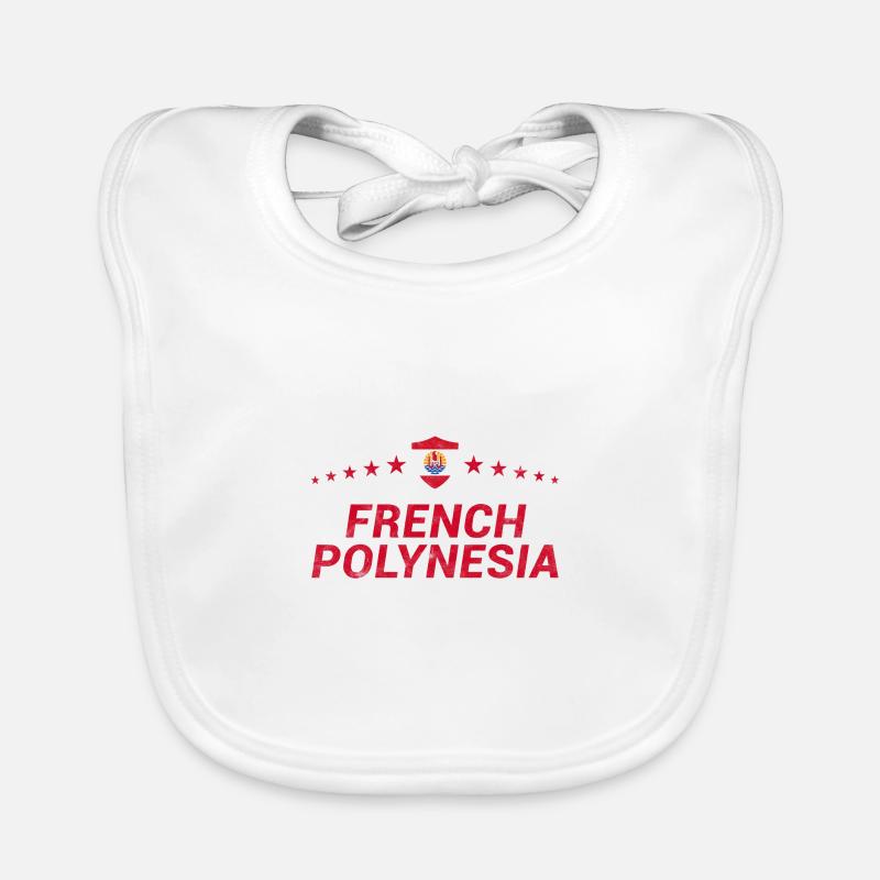 Polynésie française - Bavoir bio Bébé - blanc