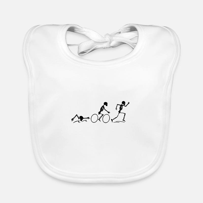 Triathlon - Bavoir bio Bébé - blanc