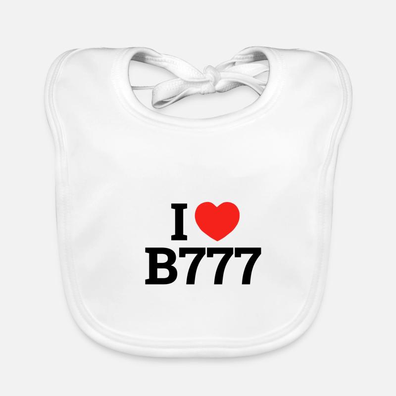 J'adore B777 - Bavoir bio Bébé - blanc