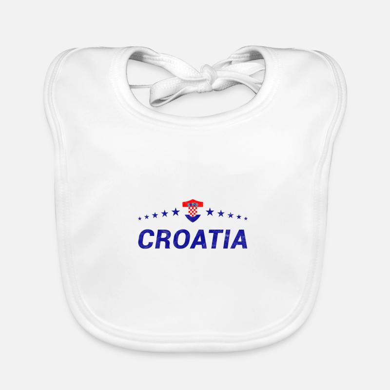 Croatie (Hrvatska) - Bavoir bio Bébé - blanc