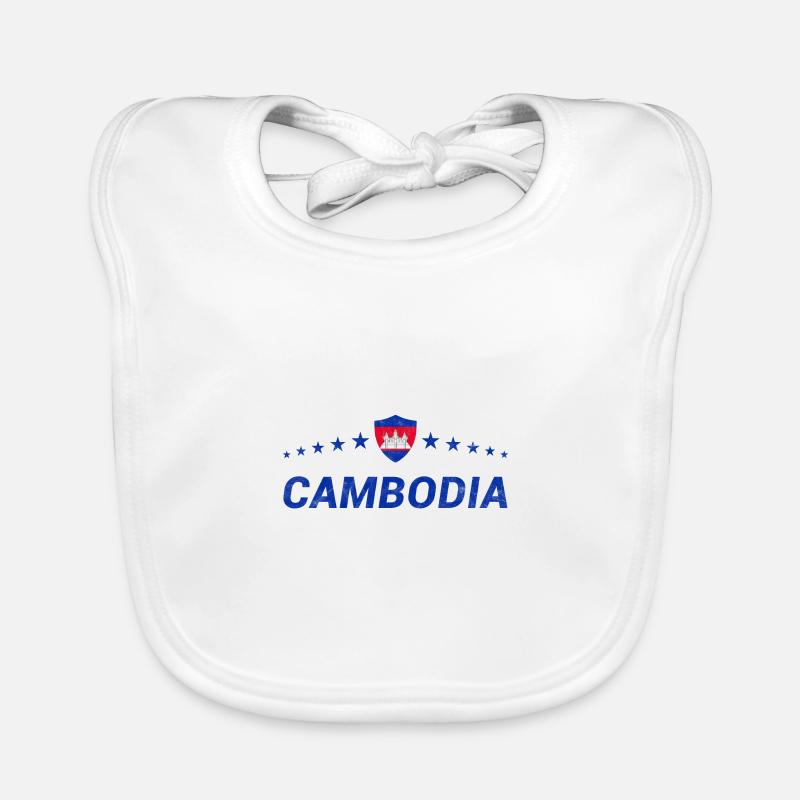 Cambodge - Bavoir bio Bébé - blanc