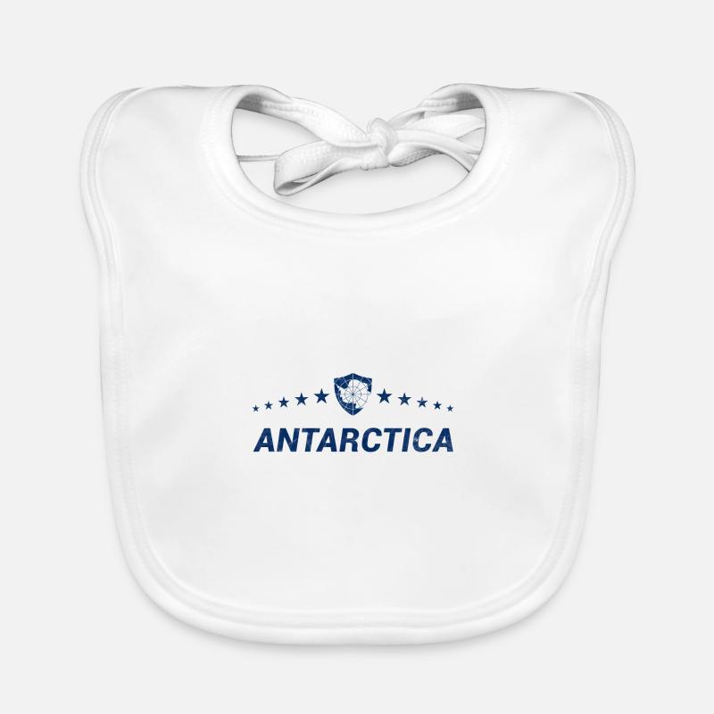 Antarctique - Bavoir bio Bébé - blanc