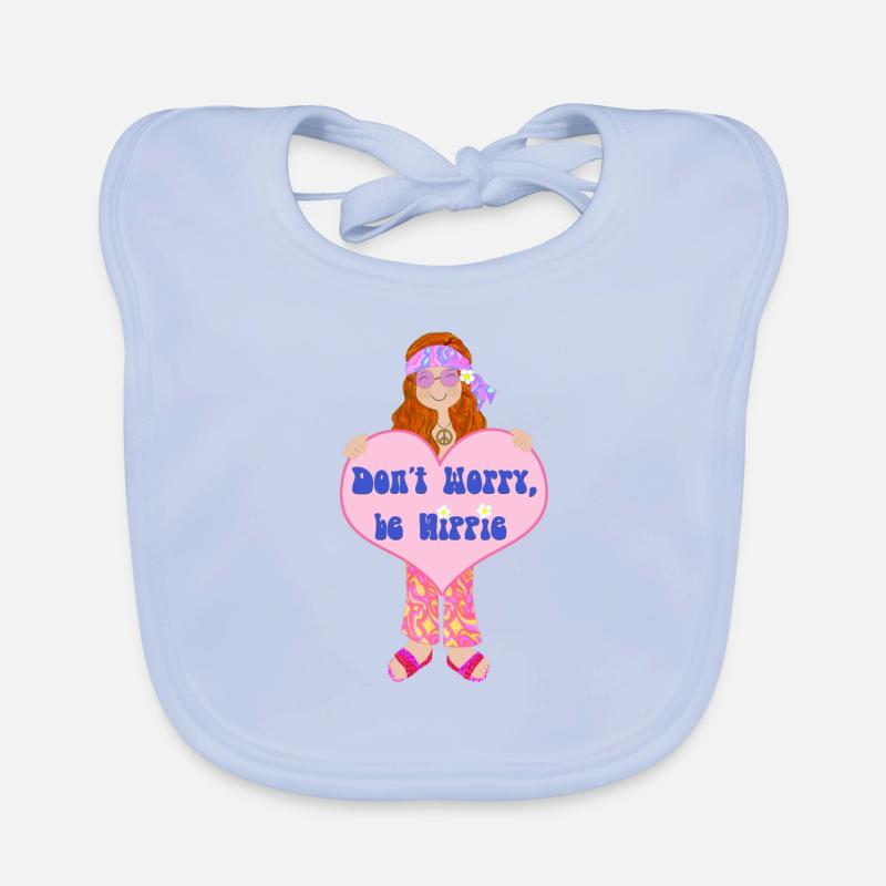 MÄDCHEN HIPPIE Din A1 Baby Bio-Lätzchen