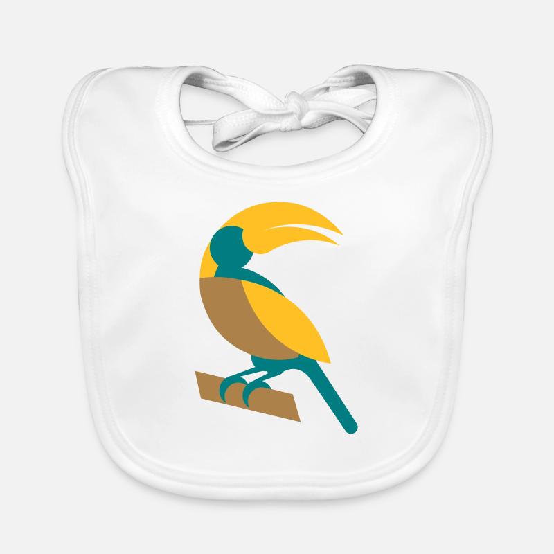 Toucan géométrique - Bavoir bio Bébé - blanc