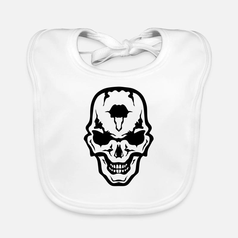 Kopf des Todes Schädel Gothic Gothic Kranich Baby Bio-Lätzchen