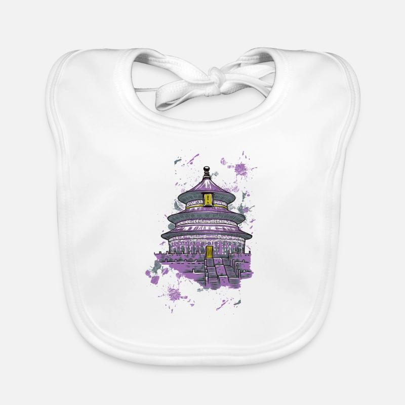 Japan China Asian temple Samurai gift Organic Baby Bibs