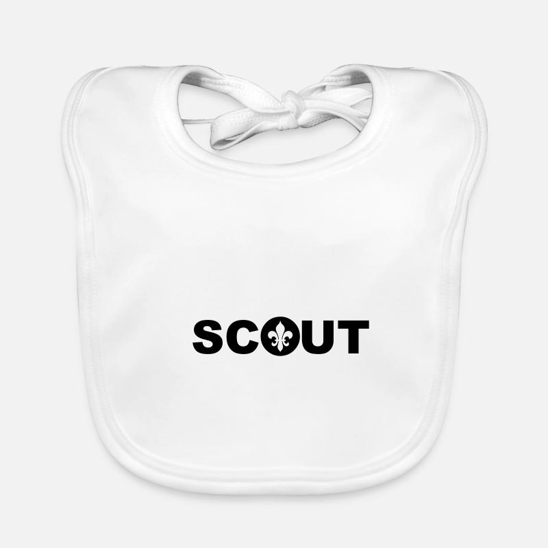 Scout Fleur de lis Emblème des groupes scouts - Bavoir bio Bébé - blanc