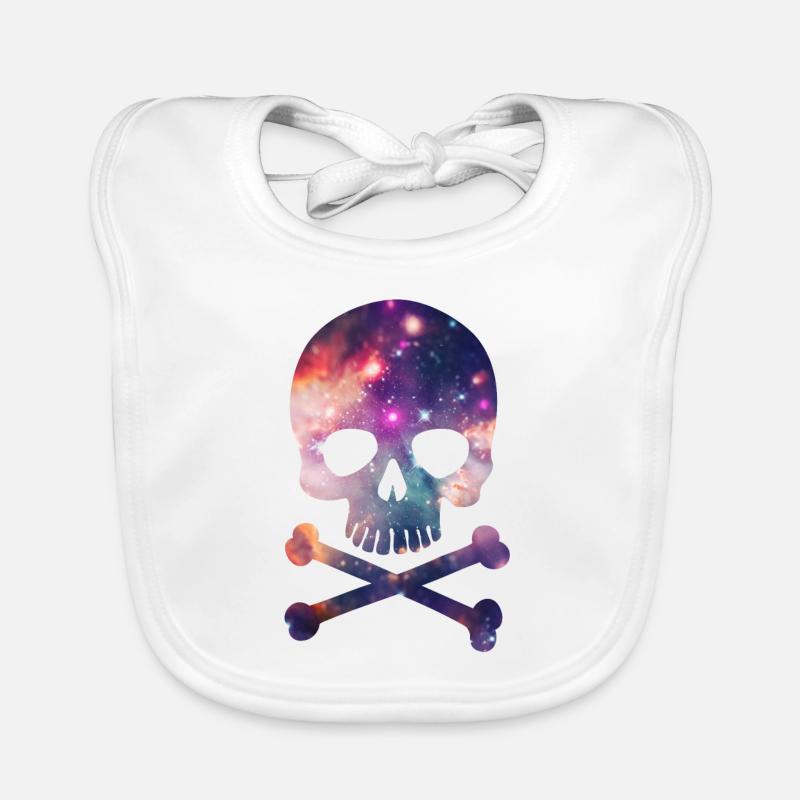 Rose / Violet Universe - Space - Galaxy Skull Bavoir bio Bébé