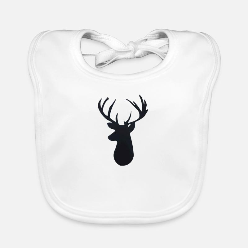 Deer head silhouette Organic Baby Bibs