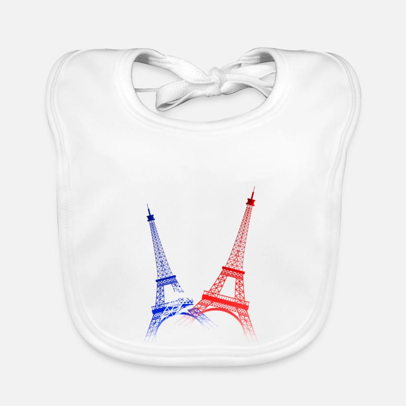 TOUR EIFFEL (Bleu-Blanc-Rouge) Bavoir bio Bébé
