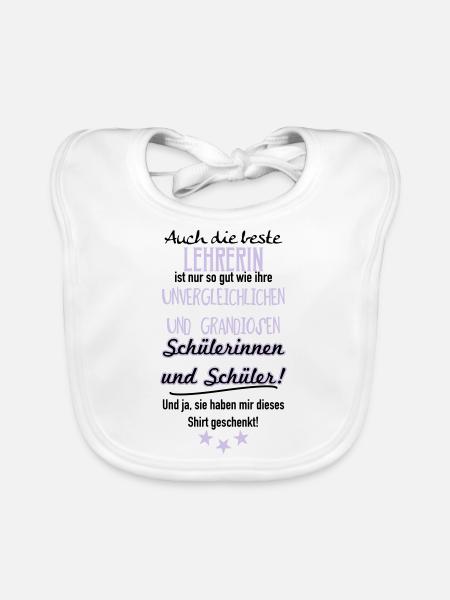 Beste Lehrerin Shirt - Baby Bio-Lätzchen - Weiß - Vorne