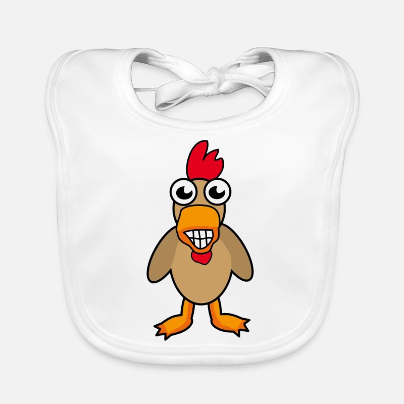 Hahn Huhn Hühner Hühnerstall Federvieh Eier Bauer Baby Bio-Lätzchen