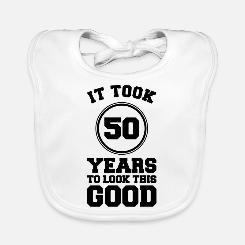 50 ans idée cadeau de Noël T-shirt drôle - Bavoir bio Bébé - blanc