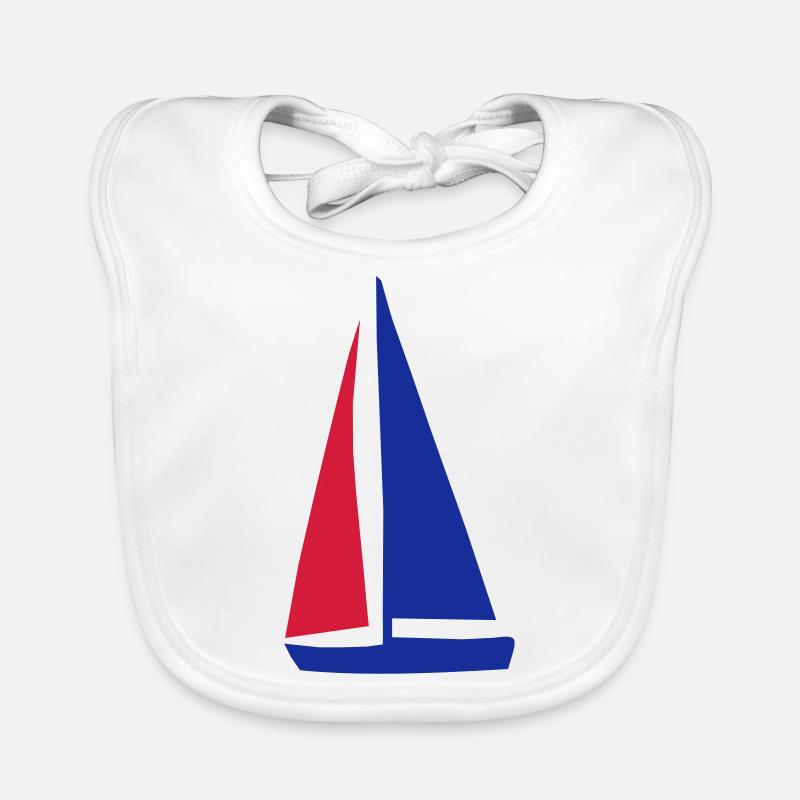 Segelboot - Baby Bio-Lätzchen - Weiß