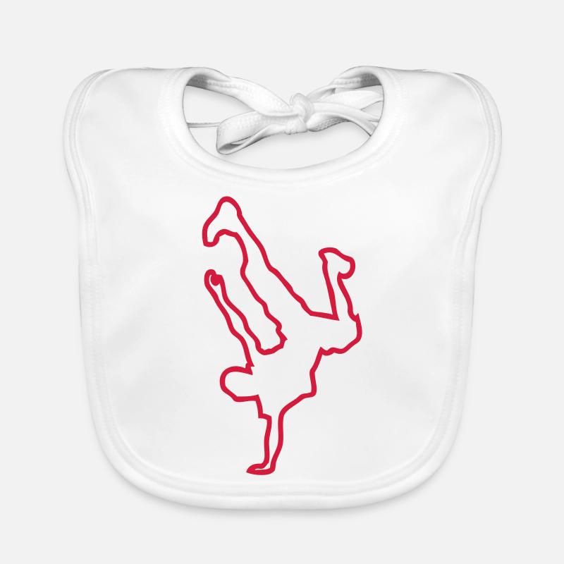break dance hip hop danseur9 - Organic Baby Bibs - white