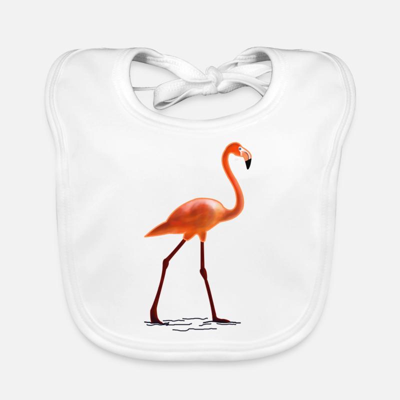 Flamingo - Bavoir bio Bébé - blanc