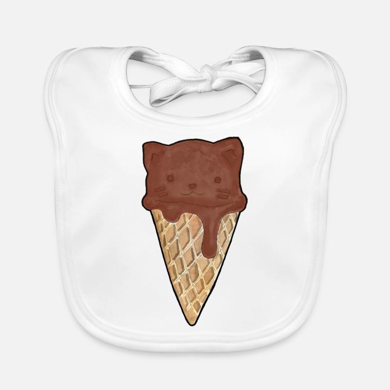 Cat Ice Chocolate Organic Baby Bibs