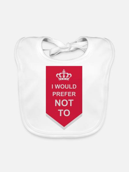 I prefer not to - Organic Baby Bibs - white - Front