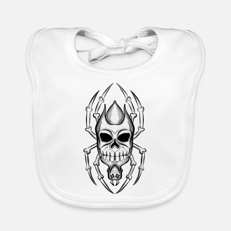 Spider Skull Organic Baby Bibs