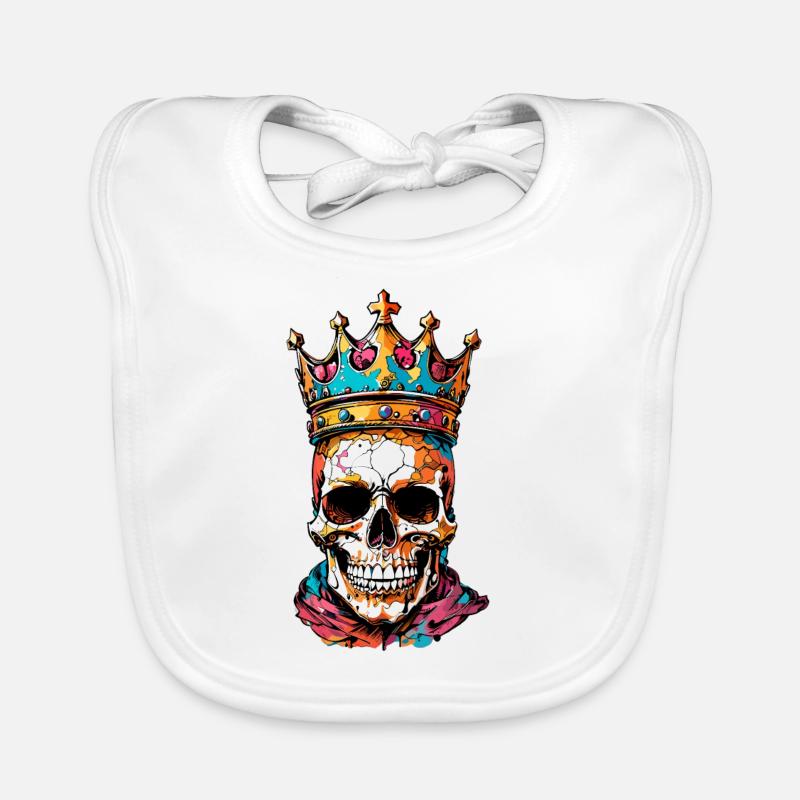 Totenkopf mit Krone Baby Bio-Lätzchen