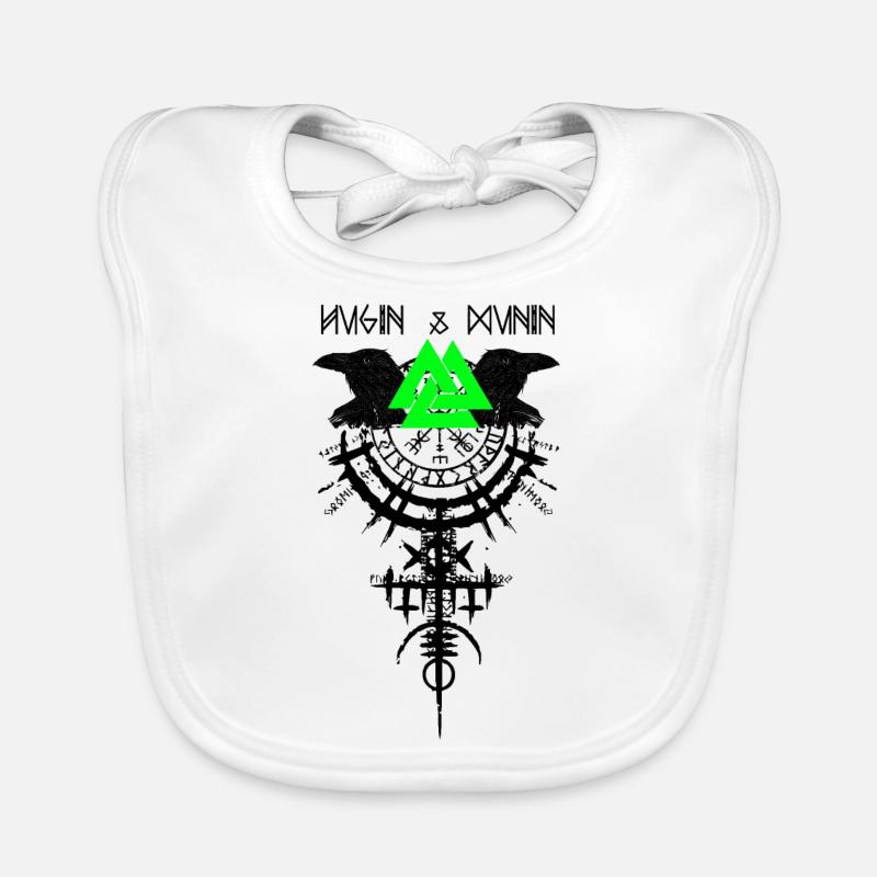 Hugin et Munin Ravens Vikings et Celtes d’Odin Bavoir bio Bébé
