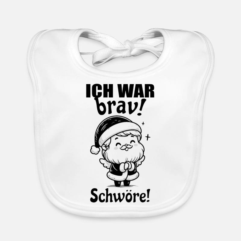 Ich war brav Weihnachtsmann Baby Bio-Lätzchen