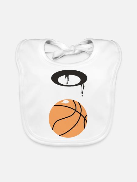Basket-ball - Bavoir bio Bébé - blanc - Devant