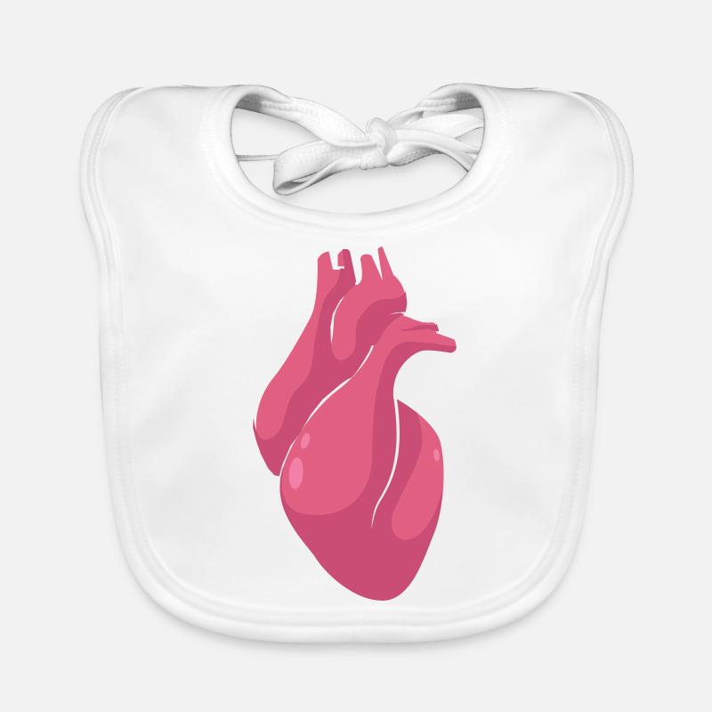 Cœur anatomique Bavoir bio Bébé