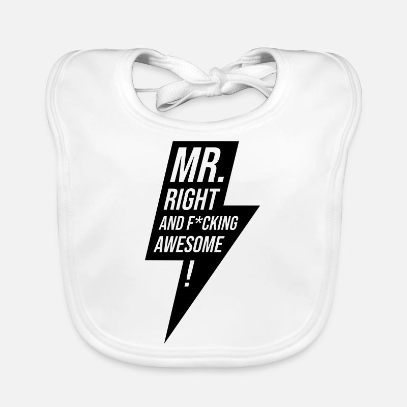Mr Right Junggeselle Design Geschenk Baby Bio-Lätzchen
