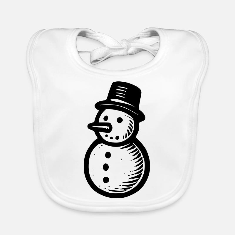 Schneemann Baby Bio-Lätzchen