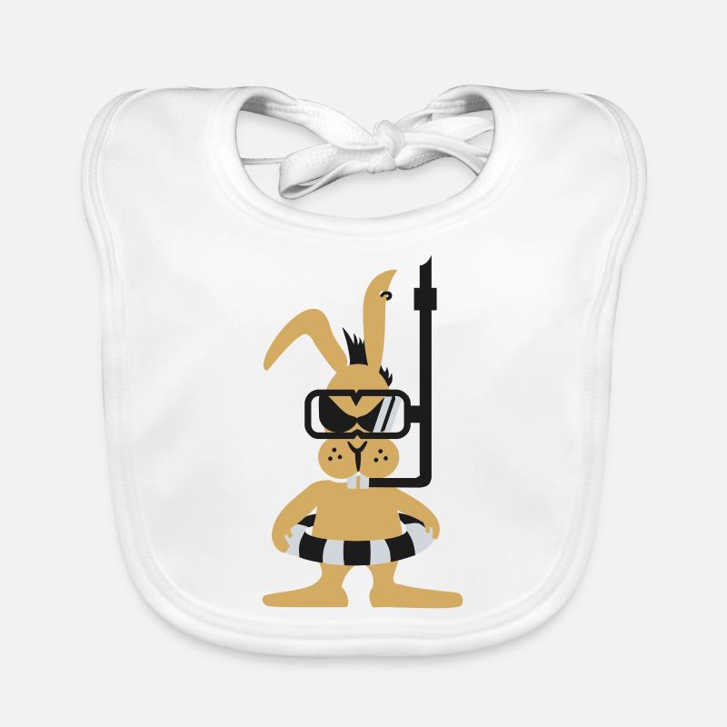 Diver bunny (3c) Organic Baby Bibs