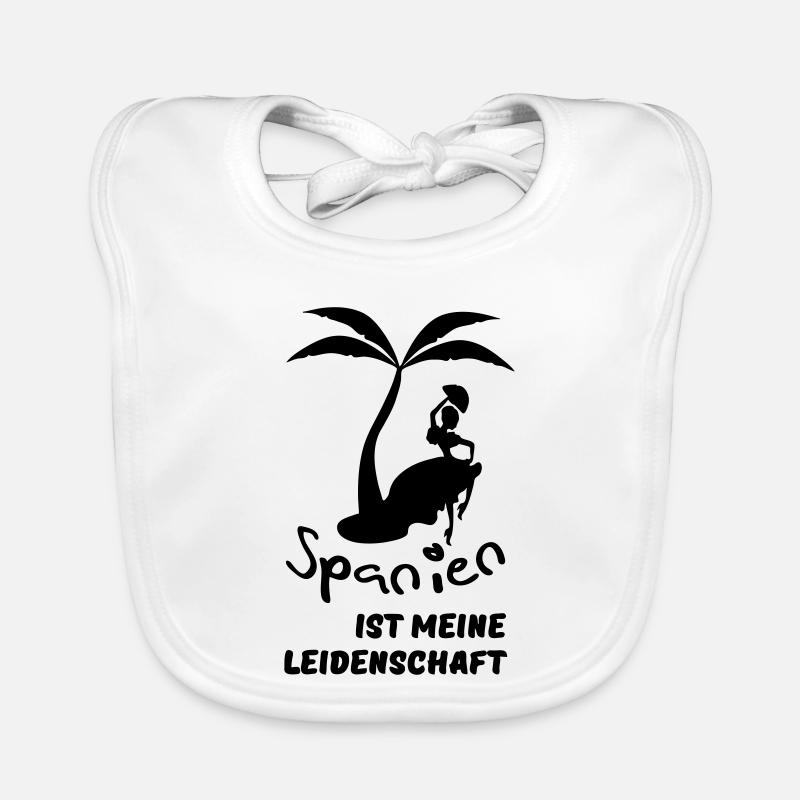 Spanien - meine Leidenschaft Urlaub Geschenk - Baby Bio-Lätzchen - Weiß