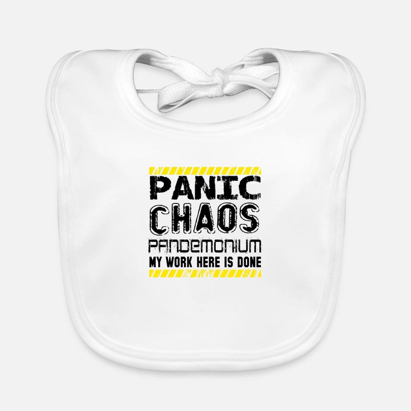 panic chaos - Baby Bio-Lätzchen - Weiß