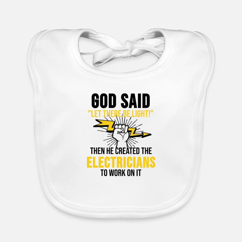 Electrician electrical engineering lightning gift Organic Baby Bibs