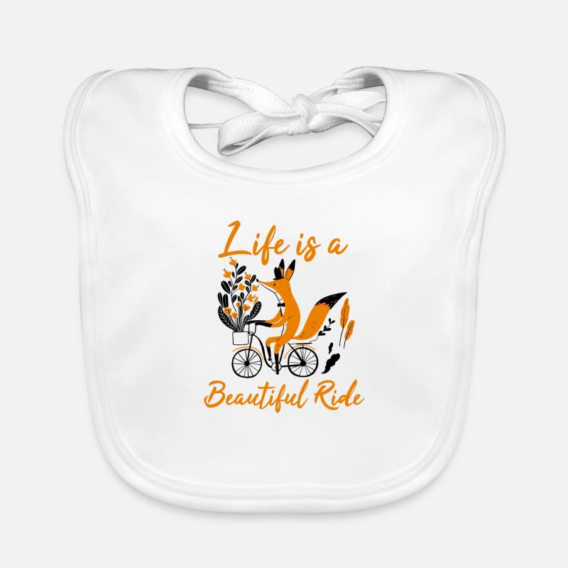 Bicycle cycling cyclist fox gift Organic Baby Bibs