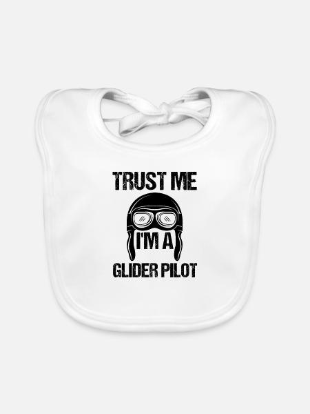 Segelflieger Segelflugzeug Gleiter Geschenk - Baby Bio-Lätzchen - Weiß - Vorne