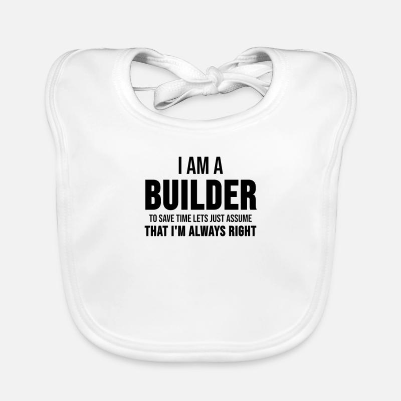 Constructeur Construction de la maison Baumeister Année de construction Cadeau Bavoir bio Bébé