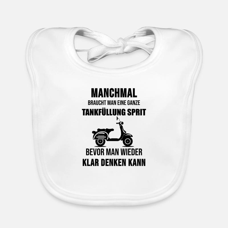 Moped Mofa Rollerfahrer Roller Spruch Geschenk Baby Bio-Lätzchen
