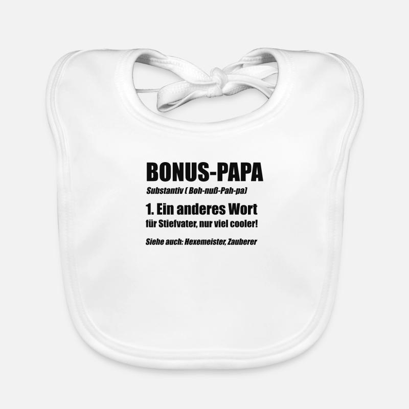 Bonus Papa Stiefvater Stiefeltern Papi Geschenk Baby Bio-Lätzchen