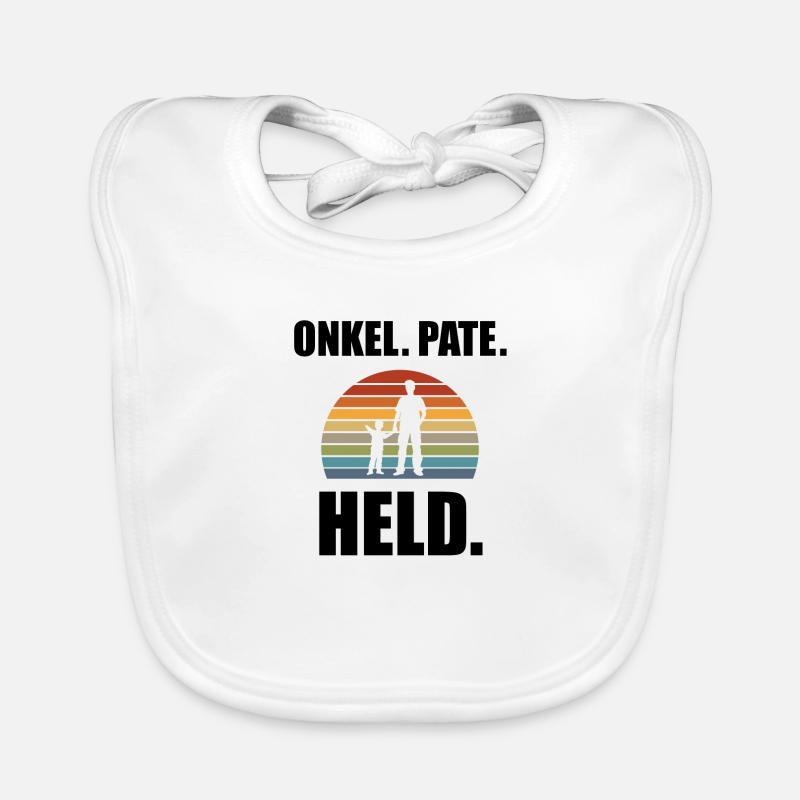 Onkel Pate Held Patenonkel Taufpate Geschenk Baby Bio-Lätzchen