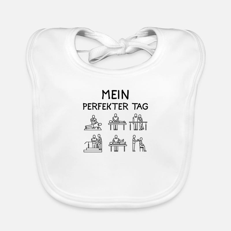 Physiotherapeutin Physiotherapie Beruf Geschenk - Baby Bio-Lätzchen - Weiß