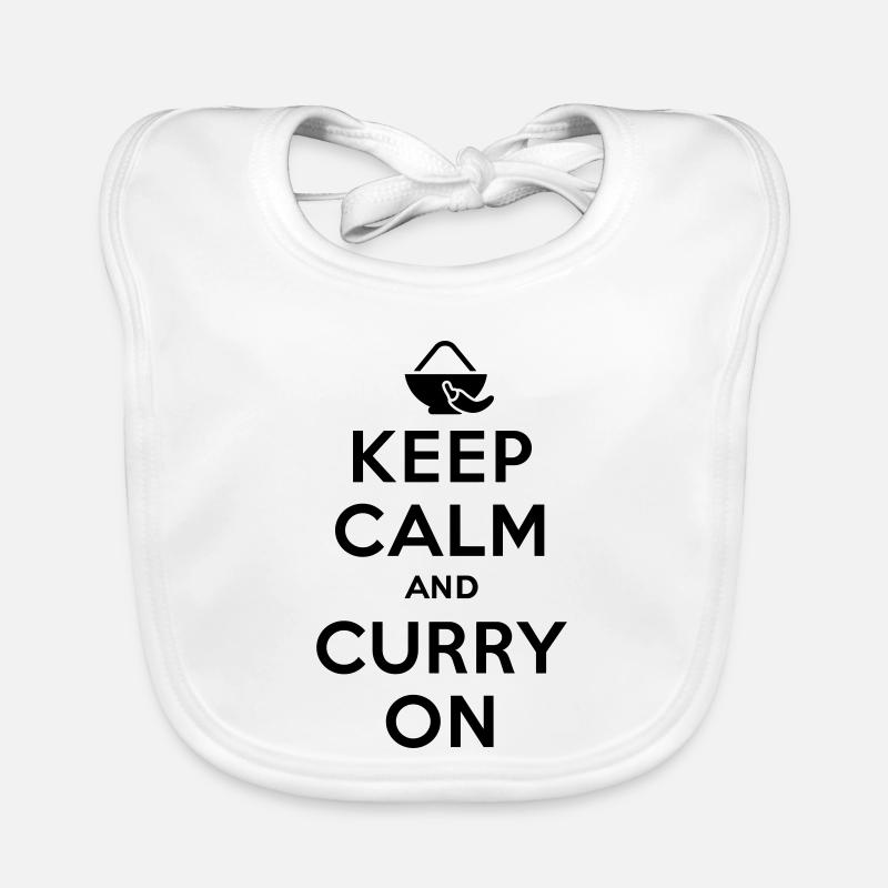 Keep calm and curry on Bavoir bio Bébé