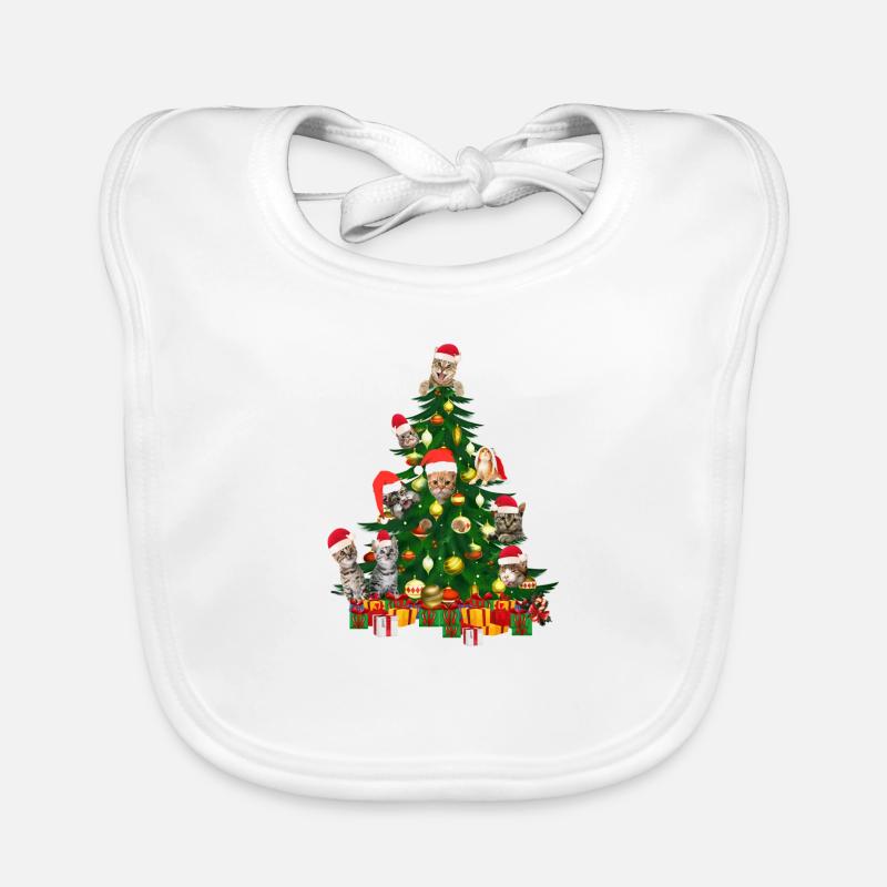 Cat Tree Cat Christmas Tree Organic Baby Bibs